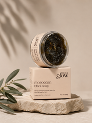 Bold & Glow Moroccan Black Soap – Traditional Exfoliating Hammam Soap for Face & Body