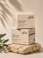Bold & Glow Moroccan Black Soap – Traditional Exfoliating Hammam Soap for Face & Body